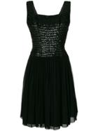 William Vintage I.magnin Sequin Bodice Dress - Black