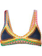 Kiini Embroidered Tasmin Bikini Top, Women's, Size: Medium, Cotton/polyester/nylon/spandex/elastane