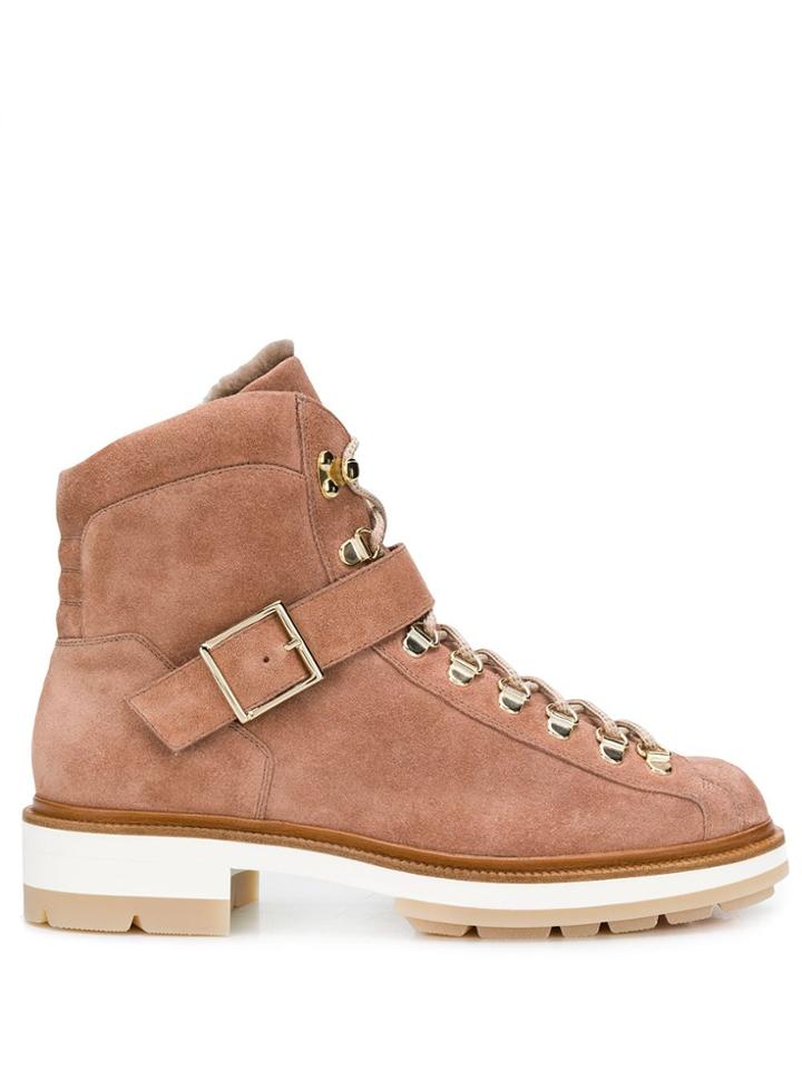 Santoni Suede Hiker-style Boots - Neutrals