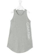 Calvin Klein Kids - Long Logo Tank - Kids - Cotton - 7 Yrs, Girl's, Grey