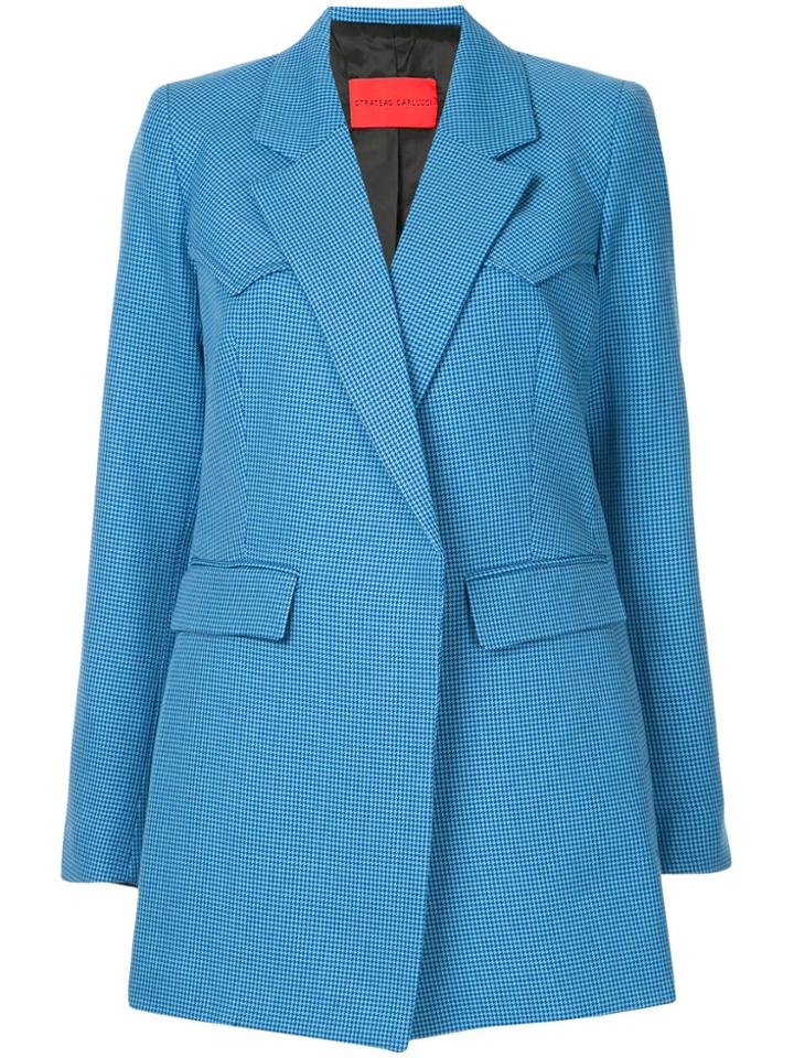 Strateas Carlucci West Houndstooth Blazer - Blue
