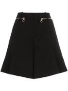Chloé Zip Detail Wool Shorts - Black