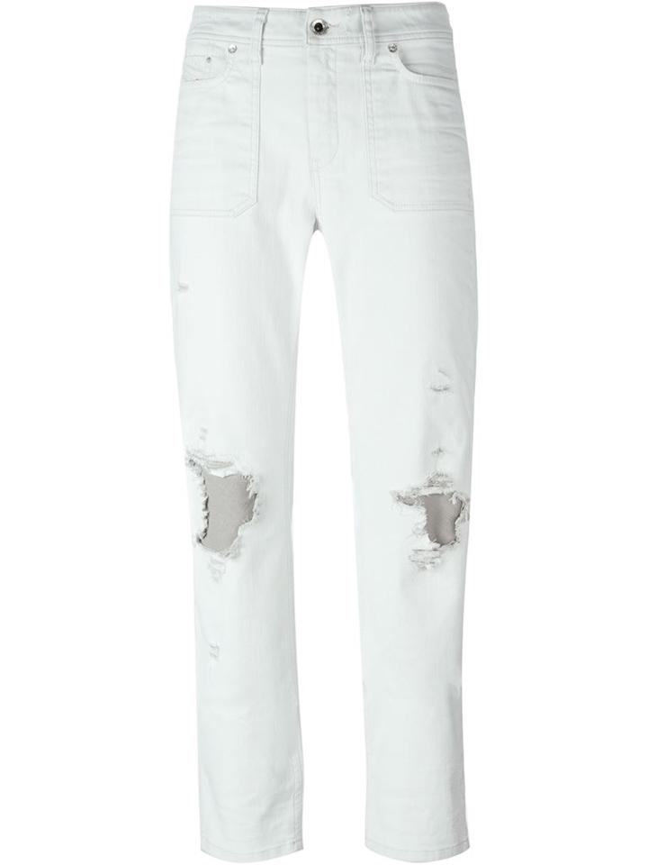 Diesel Ripped Jeans, Women's, Size: 27, White, Cotton/spandex/elastane