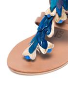 Álvaro Blue Ariana Feather And Leather Sandals
