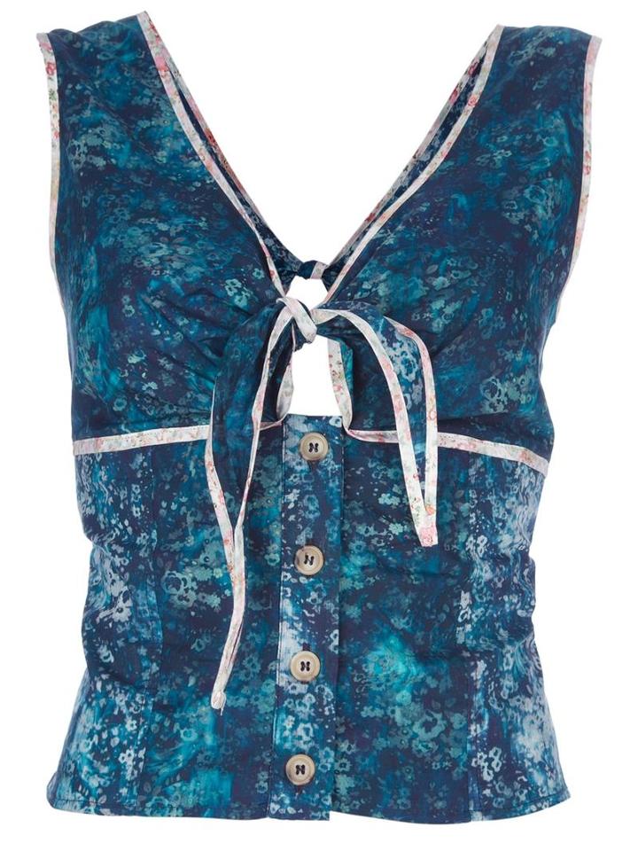 B Store X Liberty 'jose' Top, Women's, Size: Medium, Blue, Cotton