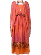 Fendi Printed Kaftan Dress - Orange
