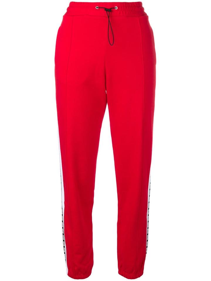 Msgm Side Logo Stripe Track Pants - Red