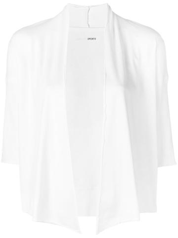 Marc Cain Cropped Sleeves Open Cardigan - White