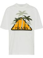 Prada Palm Tree Print T-shirt - White