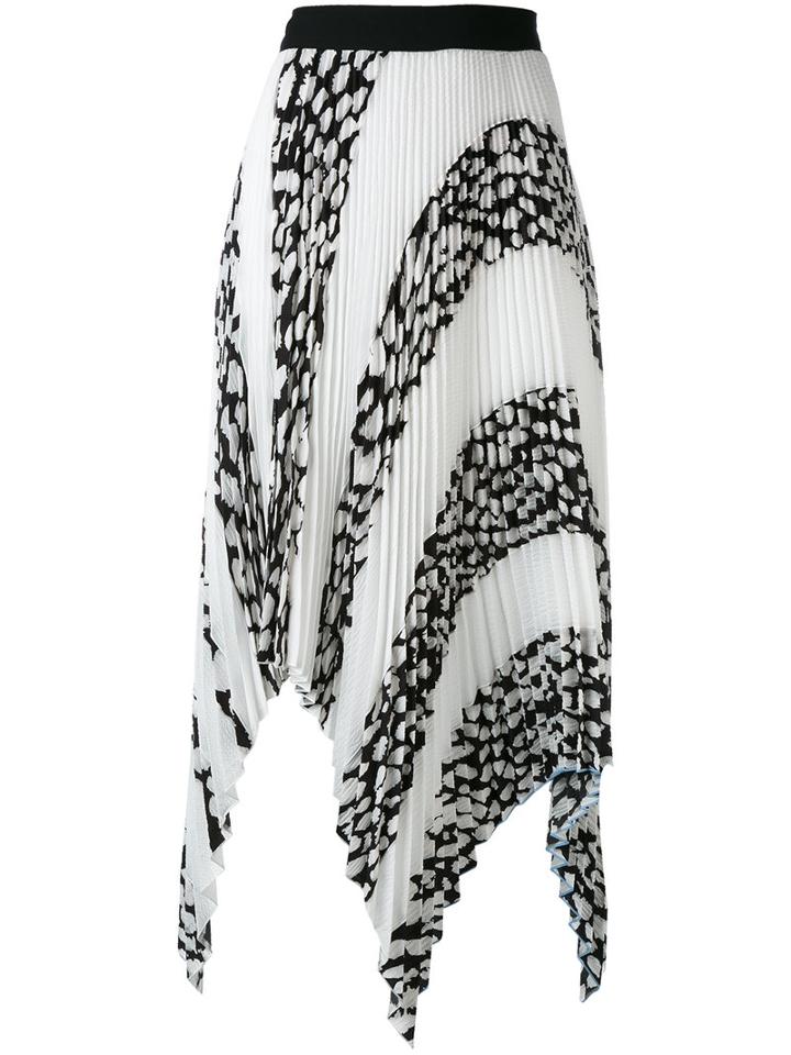 Proenza Schouler - Pleated Asymmetric Panel Skirt - Women - Silk/polyester/acetate/viscose - 8, Black, Silk/polyester/acetate/viscose