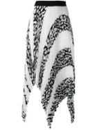 Proenza Schouler - Pleated Asymmetric Panel Skirt - Women - Silk/polyester/acetate/viscose - 8, Black, Silk/polyester/acetate/viscose