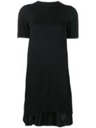 Sacai Hybrid Pleated Knit Dress - Black