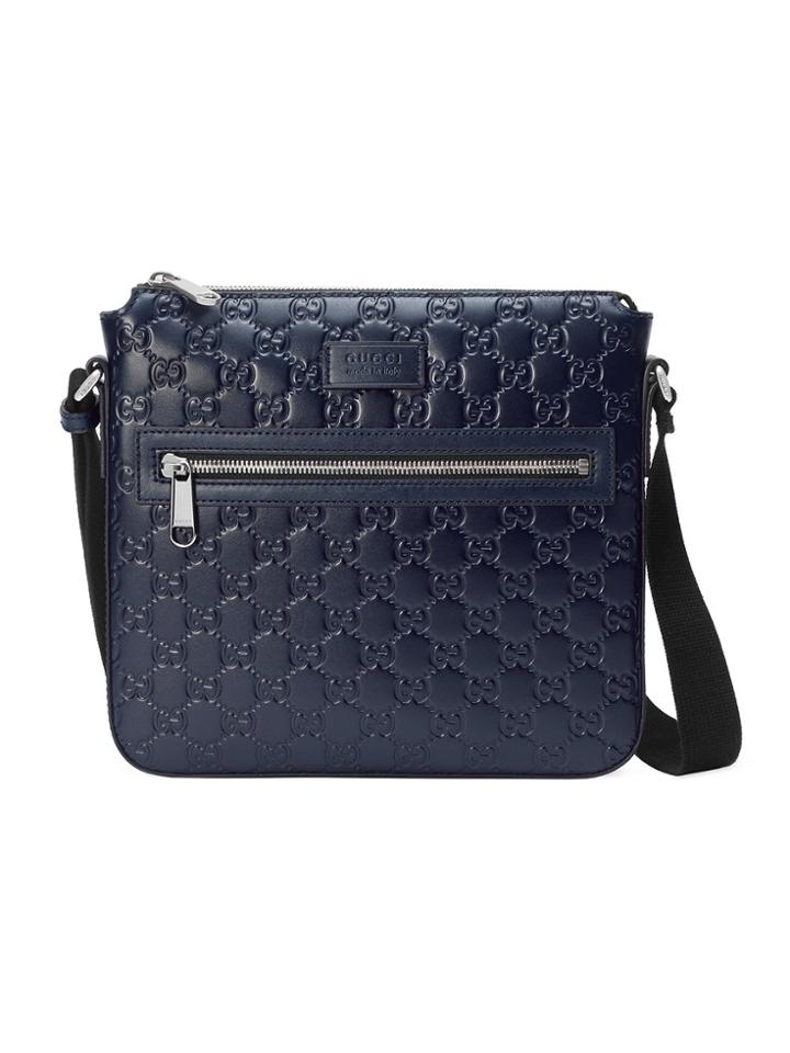 Gucci Gucci Signature Messenger Bag - Blue