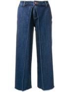 Aalto Foldover Wide Leg Jeans - Blue