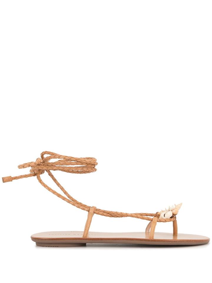 Loeffler Randall Sea Shell Braided Sandals - Brown