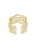 Federica Tosi Crystal Embellished Segmented Ring - Metallic