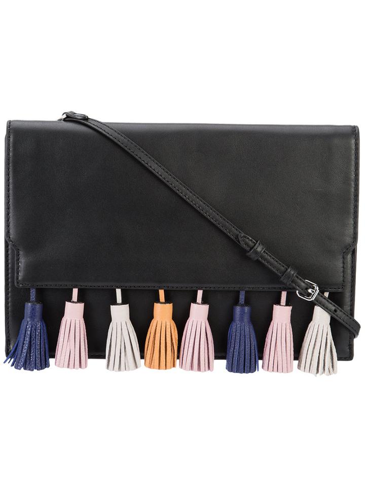Rebecca Minkoff Tassel Hem Clutch Bag, Women's, Black, Leather