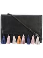 Rebecca Minkoff Tassel Hem Clutch Bag, Women's, Black, Leather