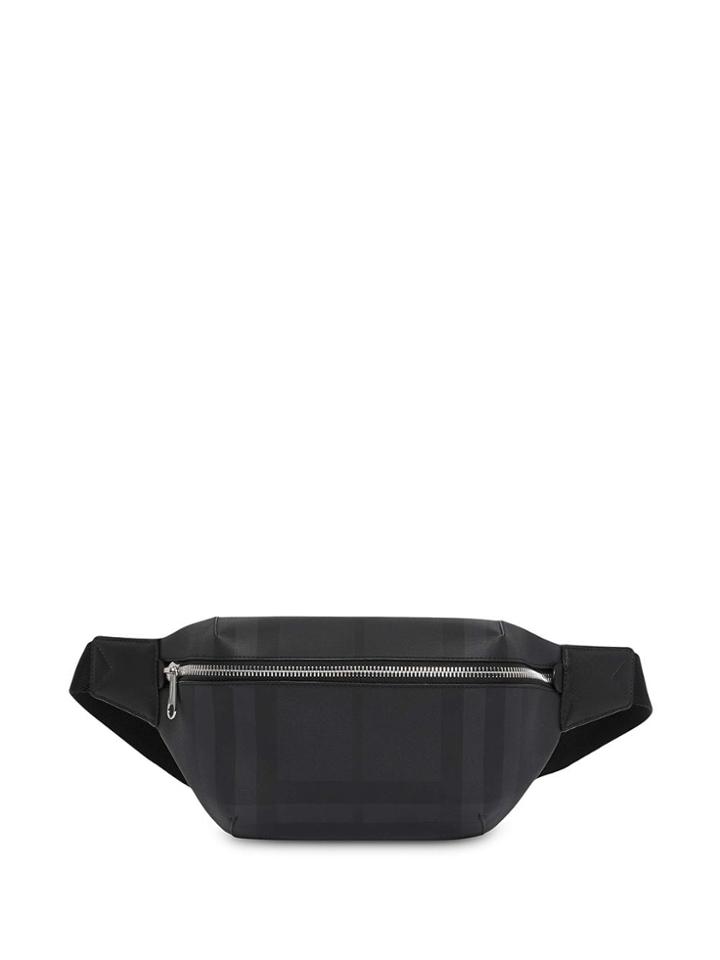 Burberry Medium London Check And Leather Bum Bag - Black