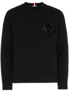 Moncler Monc Crw Swt Lrg Logo Blk - Black