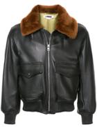 H Beauty & Youth Elasticated Detail Leather Jacket - Black