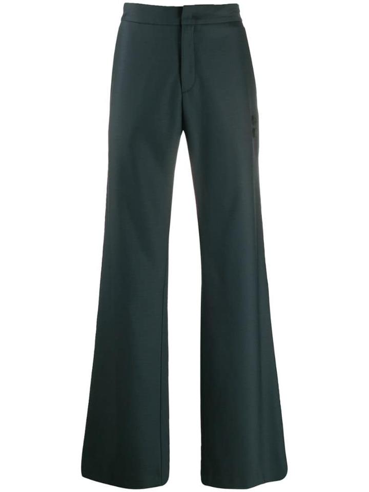 Off-white Wide Leg Tailored Trousers - Green