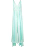 Prabal Gurung Plissé Caped Gown - Green