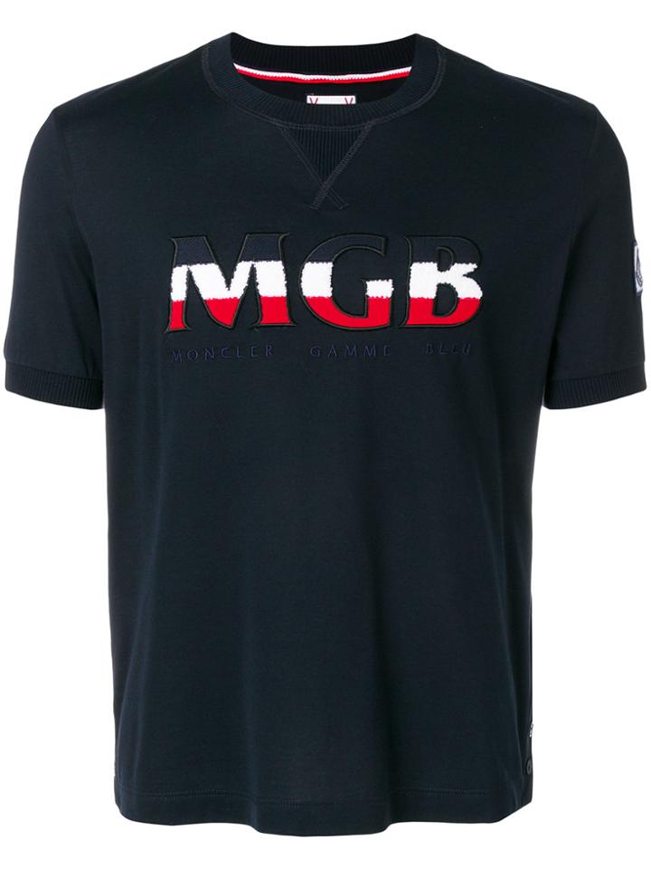 Moncler Gamme Bleu Cropped Logo T-shirt - Blue