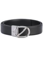 Z Zegna - Round 'z' Grey Buckle Belt - Men - Calf Leather - 110, Black, Calf Leather