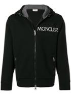Moncler Logo Zipped Hoodie - Black