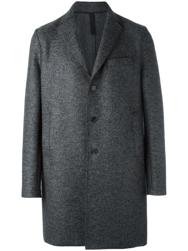 Harris Wharf London Chest Pocket Mid Coat, Men's, Size: 48, Grey, Virgin Wool