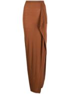Rick Owens Grace Draped Knit Skirt - Brown