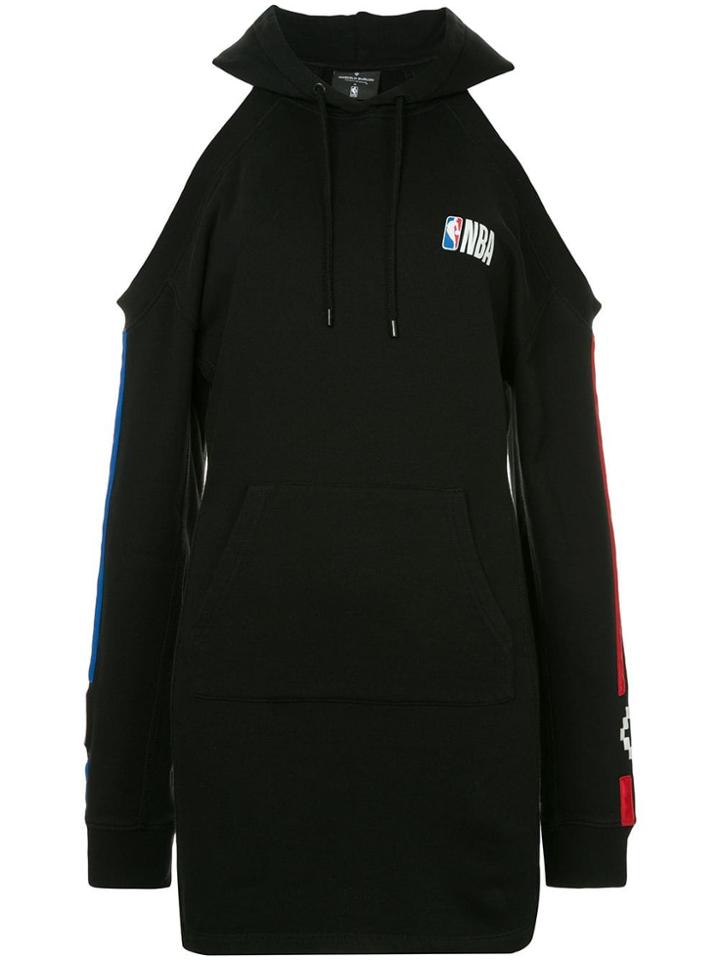 Marcelo Burlon County Of Milan Cold Shoulder Hoodie Dress - Black