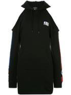 Marcelo Burlon County Of Milan Cold Shoulder Hoodie Dress - Black