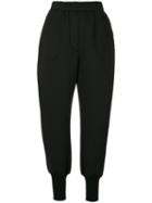 Ioana Ciolacu - Elasticated Cuff Track Pants - Women - Silk/polyester/spandex/elastane - M, Black, Silk/polyester/spandex/elastane