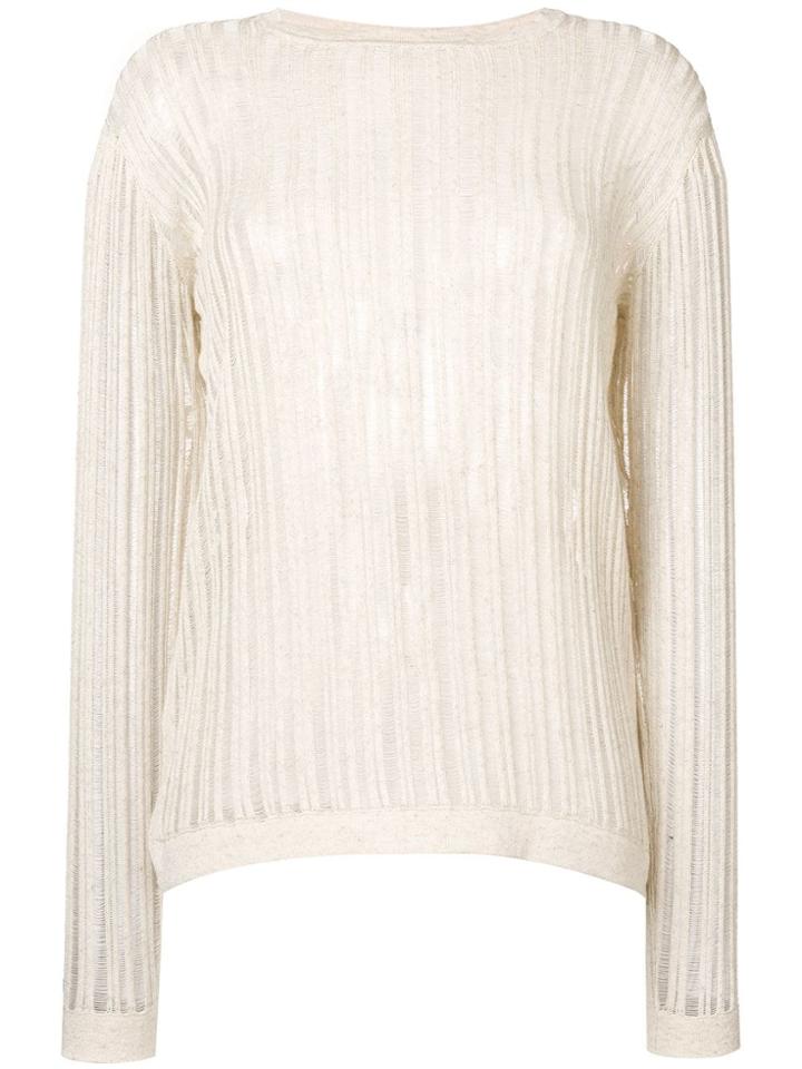 Maison Flaneur Ladder Knit Jumper - Neutrals