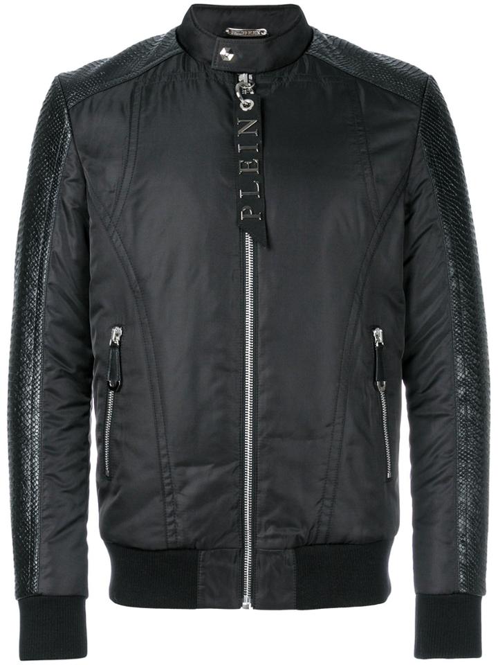 Philipp Plein Zipped Bomber Jacket - Black