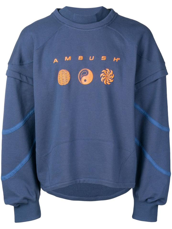 Ambush Logo Layered Sweatshirt - Blue