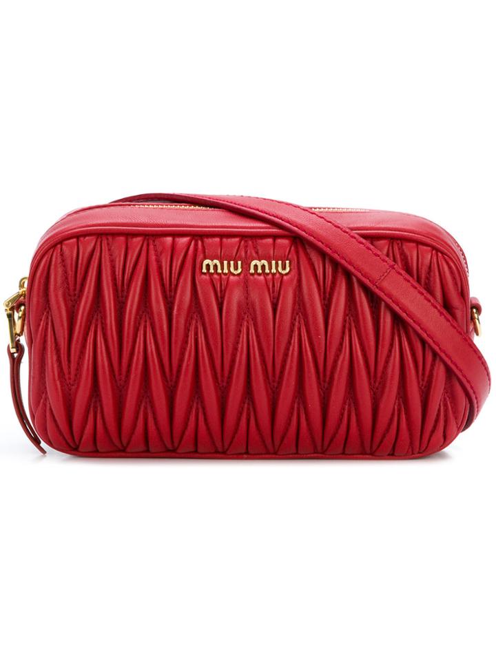 Miu Miu Quilted Belt Bag - Red