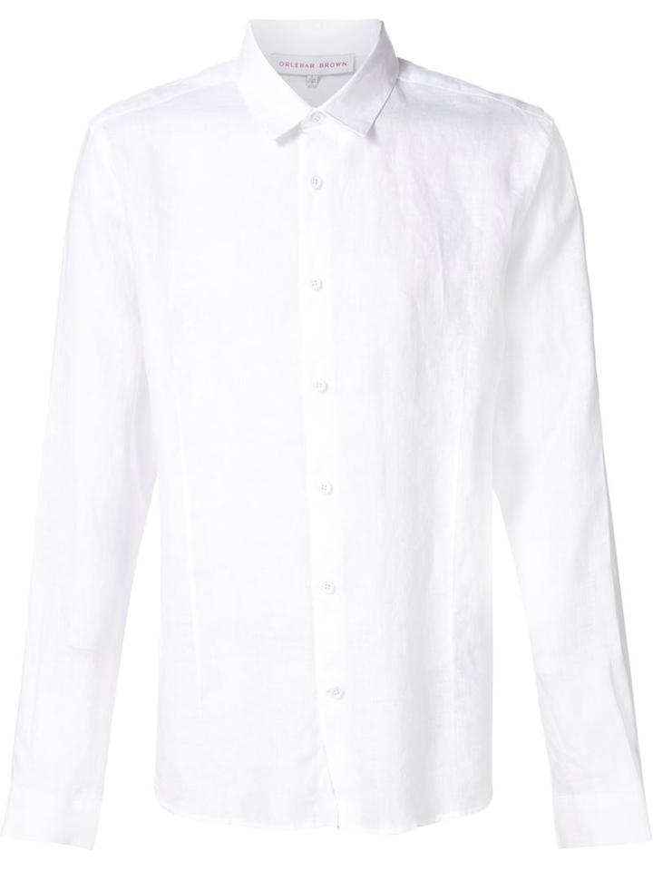 Orlebar Brown 'the Morton' Shirt, Men's, Size: Large, White, Linen/flax