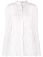 Philipp Plein Pleated Long-sleeve Blouse - White