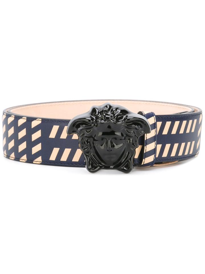 Versace - Medusa Buckle Belt - Men - Leather - 105, Blue, Leather