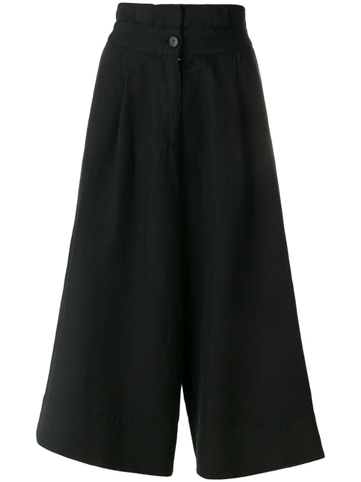 Stefano Mortari Cropped Flared Trousers - Black