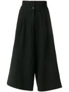 Stefano Mortari Cropped Flared Trousers - Black
