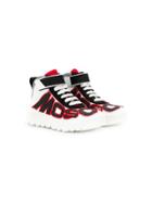 Moschino Kids Teen Logo Hi-top Sneakers - White