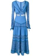 Martha Medeiros Yana Lace Mid-lenght Dress - Blue