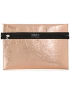 Mm6 Maison Margiela Medium Laminated Pouch - Metallic