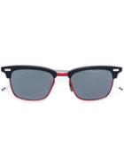 Thom Browne Square Mirrored Sunglasses, Men's, Blue, Acetate/silver/metal (other)