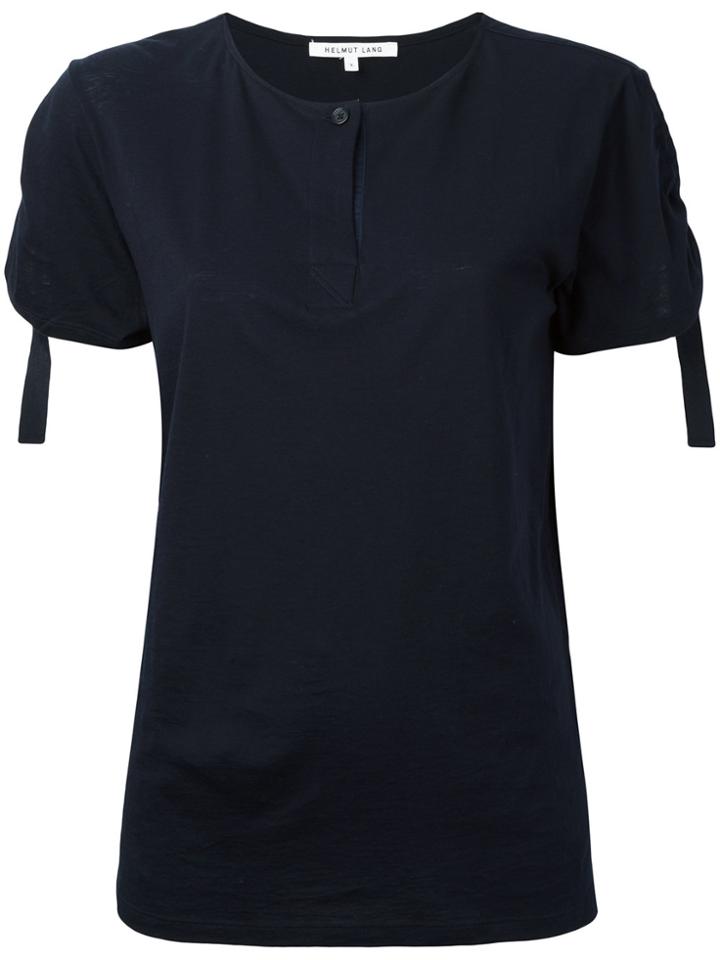 Helmut Lang Ruched Sleeve T-shirt - Blue