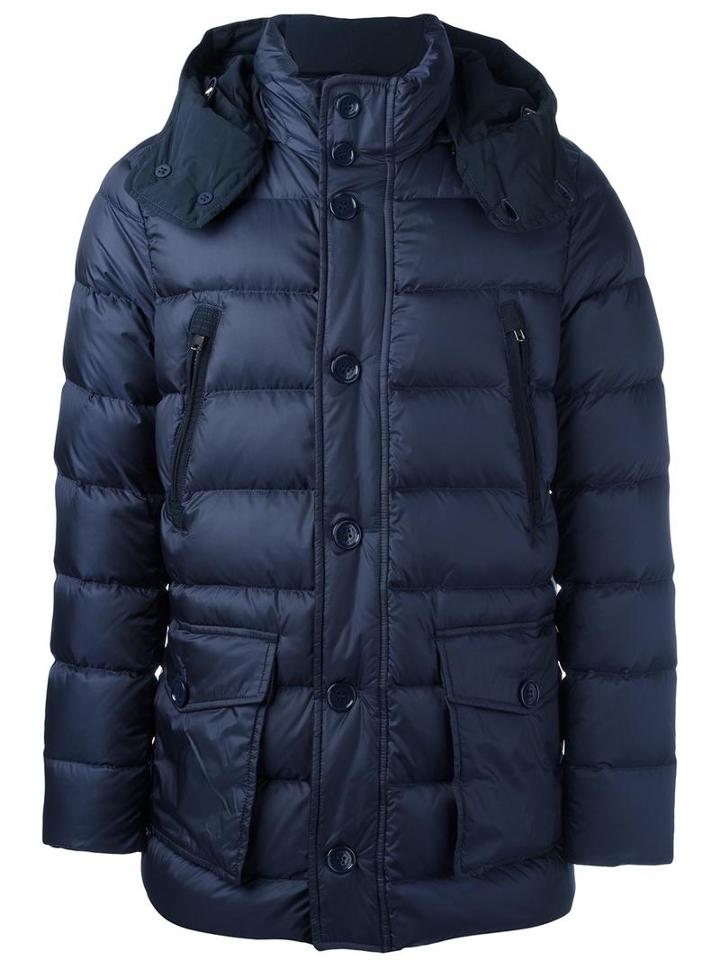 Woolrich Padded Hooded Coat, Men's, Size: Xl, Blue, Polyamide/polyester/feather